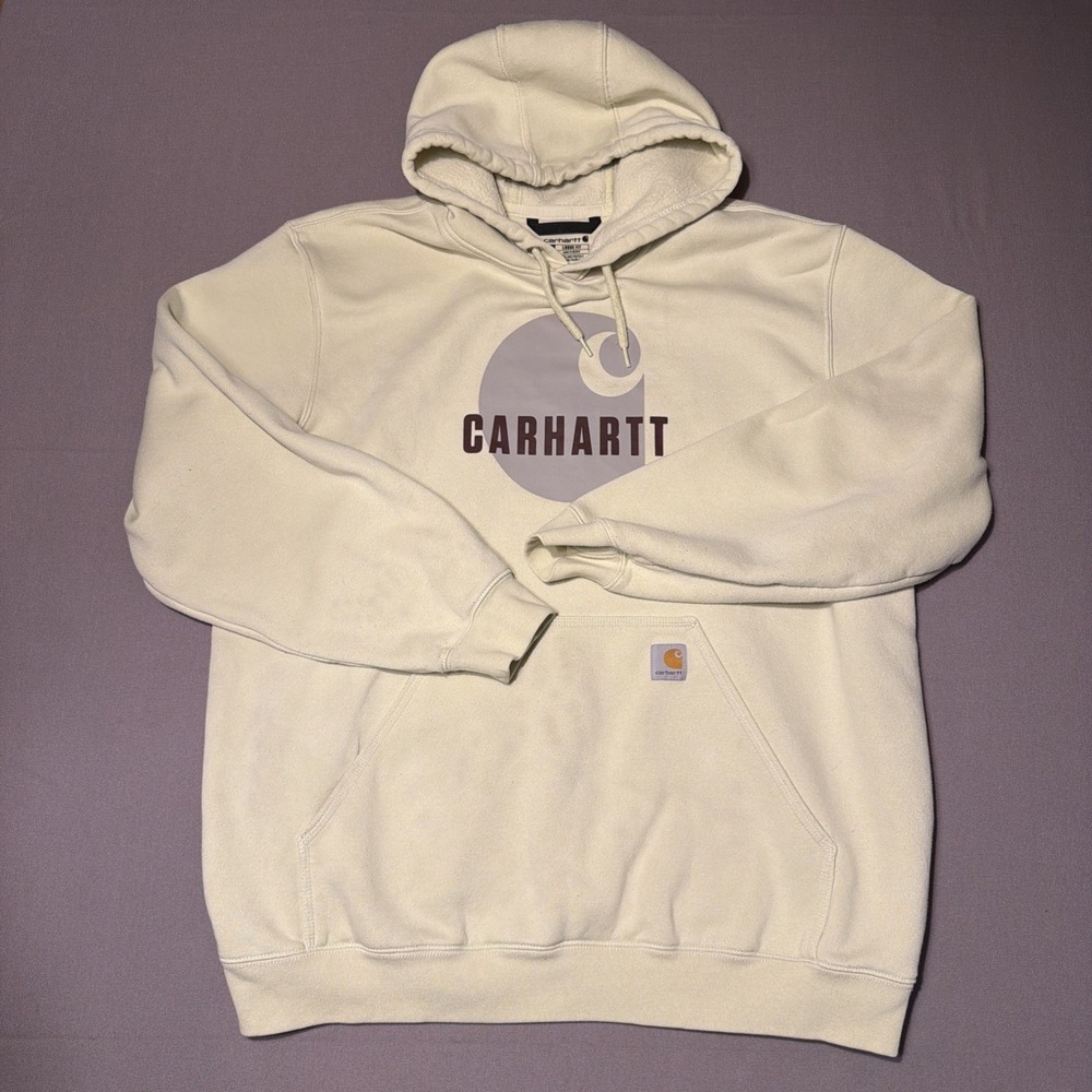 Carhartt Neon Green Hooded Sweatshirt Size XL Loose Fit‎